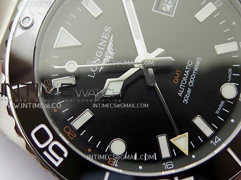 Hydroconquest L3.790.4 43mm SS Black Ceramic Bezel ETC 1:1 Best Edition Black Dial on SS Bracelet A2836